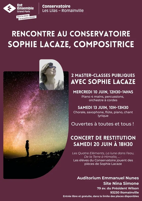 Rencontre avec Sophie Lacaze au Conservatoire Les Lilas-Romainville
