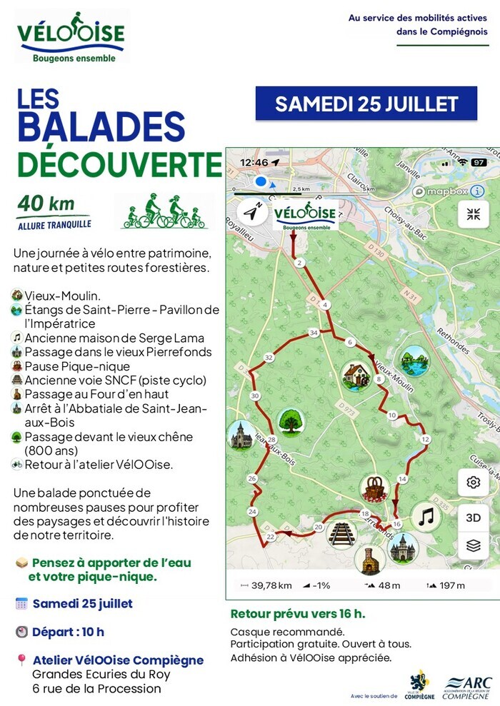 Balade Découverte à vélo - Forêt de Compiègne - Samedi 25 juillet - 10h à 16h
