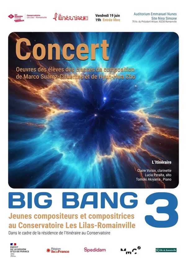 Big Bang 3 : l'Ensemble Itinéraire au Conservatoire Les Lilas-Romainville