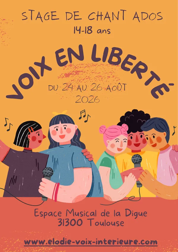 Voix en liberté ! Stage de chant ados (14–18 ans), du 24 au 26 août 2026