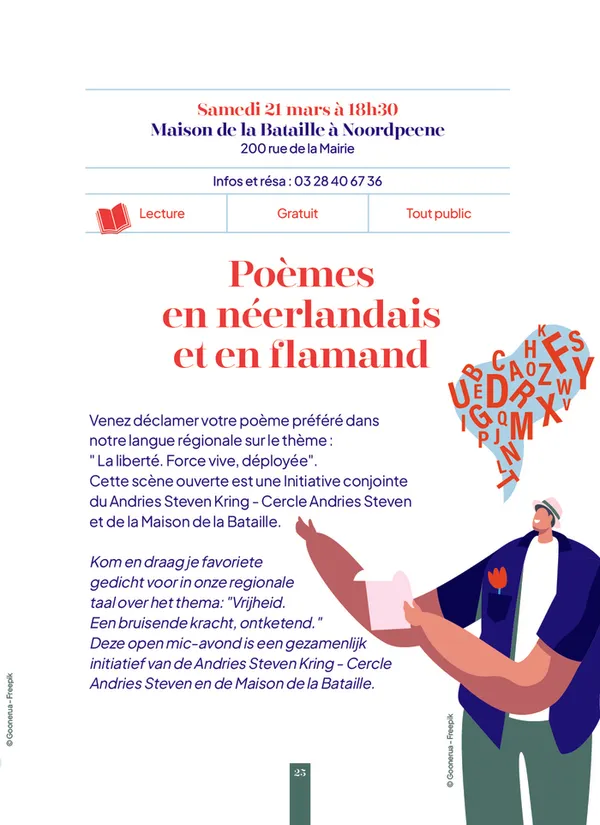 Scène ouverte -  Poèmes en néerlandais et en flamand -- Printemps des Poètes