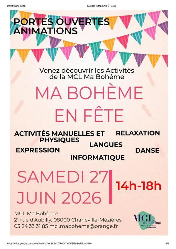 Portes ouverte à la MCL "Ma Bohème en fête"