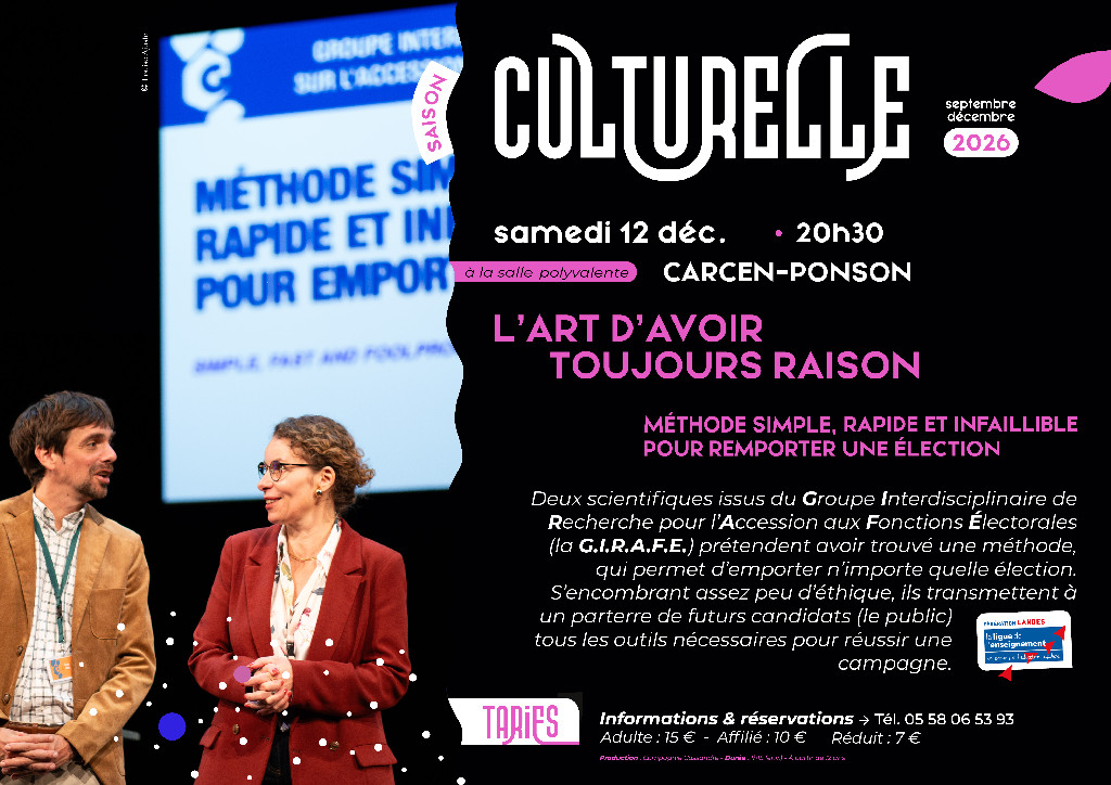 Saison Culturelle : "L'art d'avoir toujours raison"