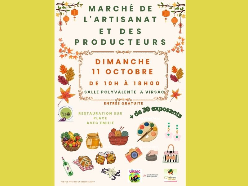 Marché de l'artisanat et des producteurs à Virsac