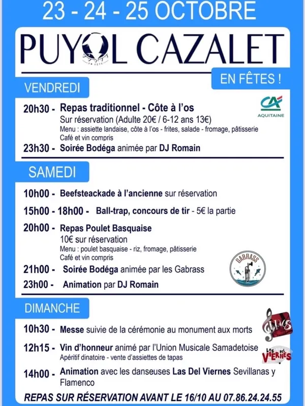Fêtes locales de Puyol-Cazalet