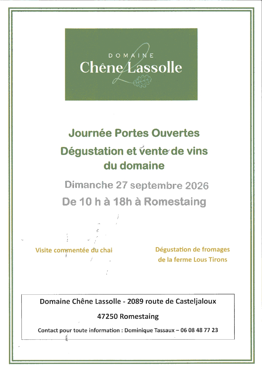 Journée Portes Ouvertes du Domaine Chêne Lassolle