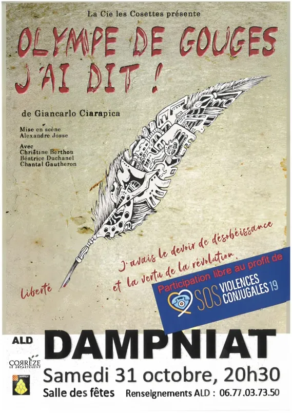 Théâtre : Olympe de Gouges j'ai dit !