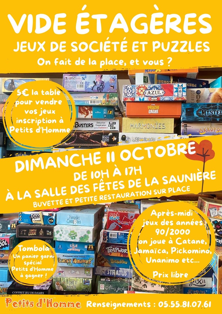 Vide étagères : puzzles et jeux