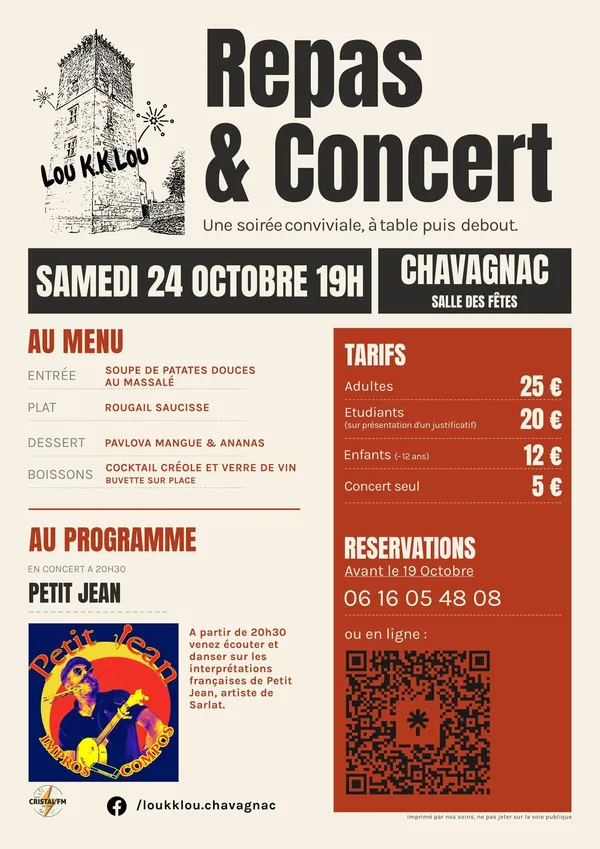 Concert et Repas rougail saucisse