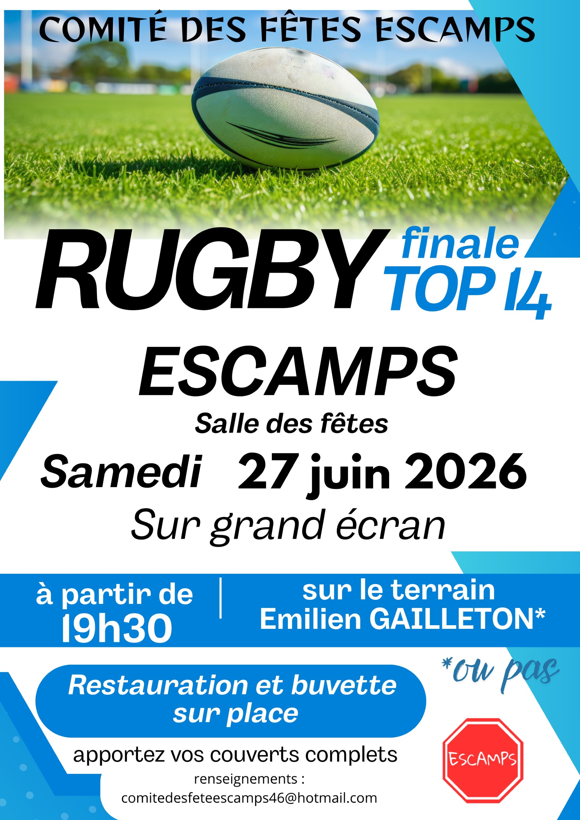 Retransmission en direct de la finale du top 14