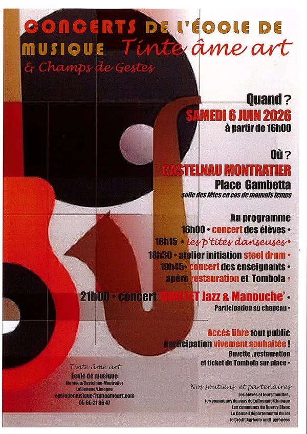 Concerts de l'école de musique Tinte âme art et Champs de gestes