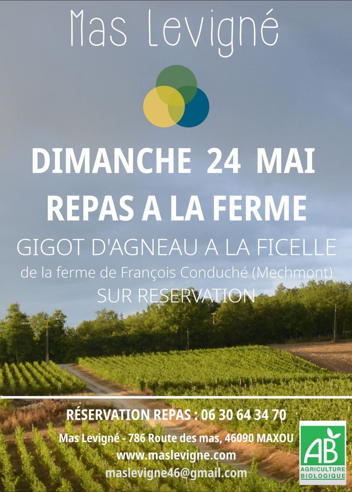 Repas à la ferme : gigot à la ficelle au Mas Levigné