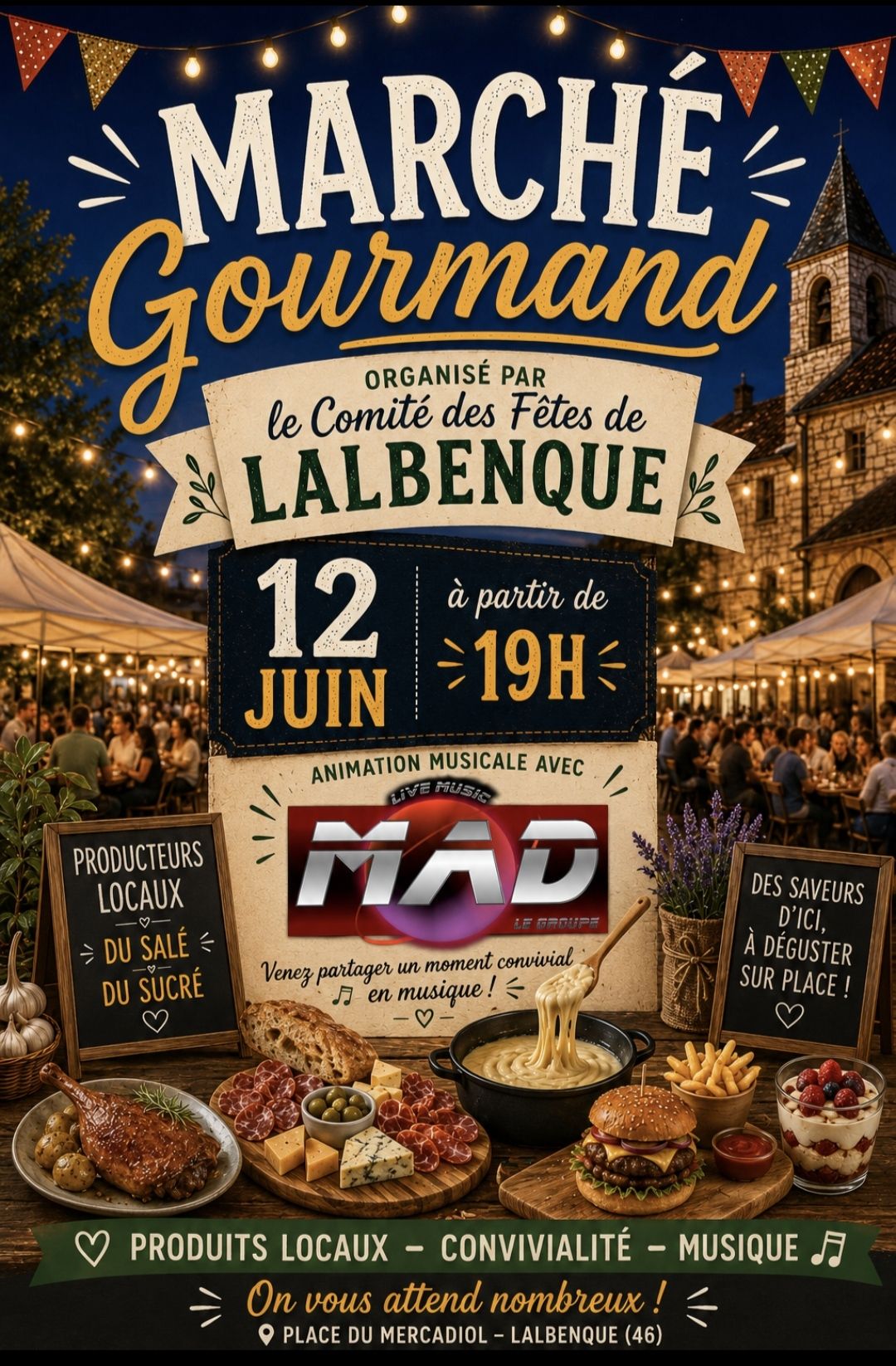 Fête de la musique et marché gourmand à Lalbenque