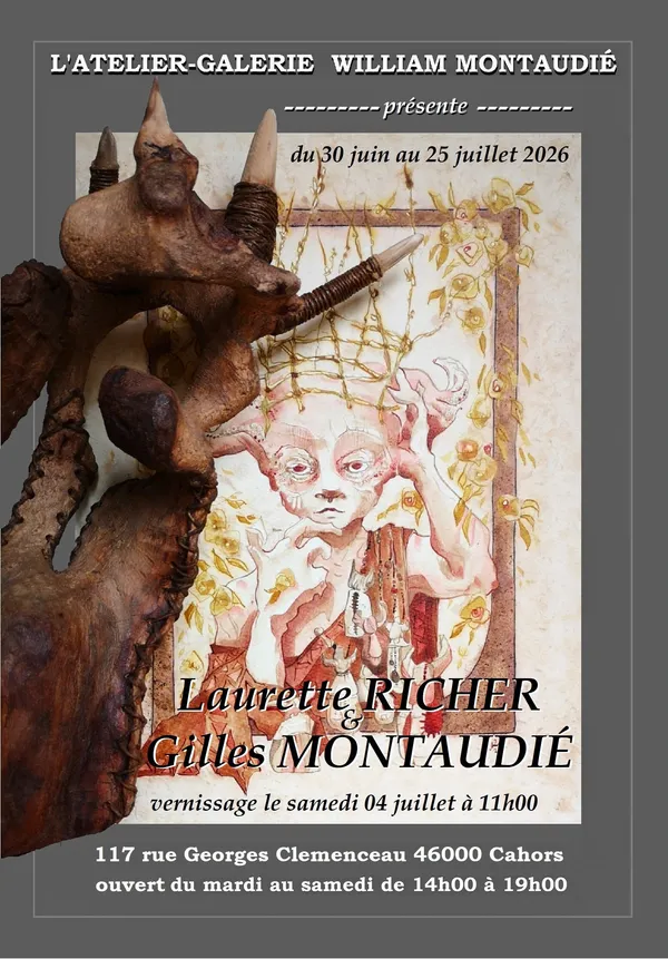 Exposition de Laurette Richer et Gilles Montaudié à l'atelier-galerie William Montaudié