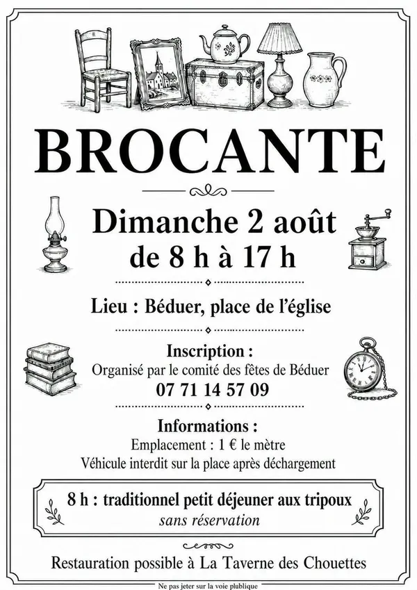 Brocante, vide-greniers à Béduer