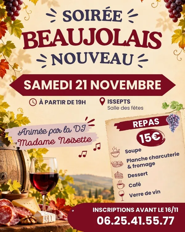 Soirée Beaujolais nouveau à Issepts