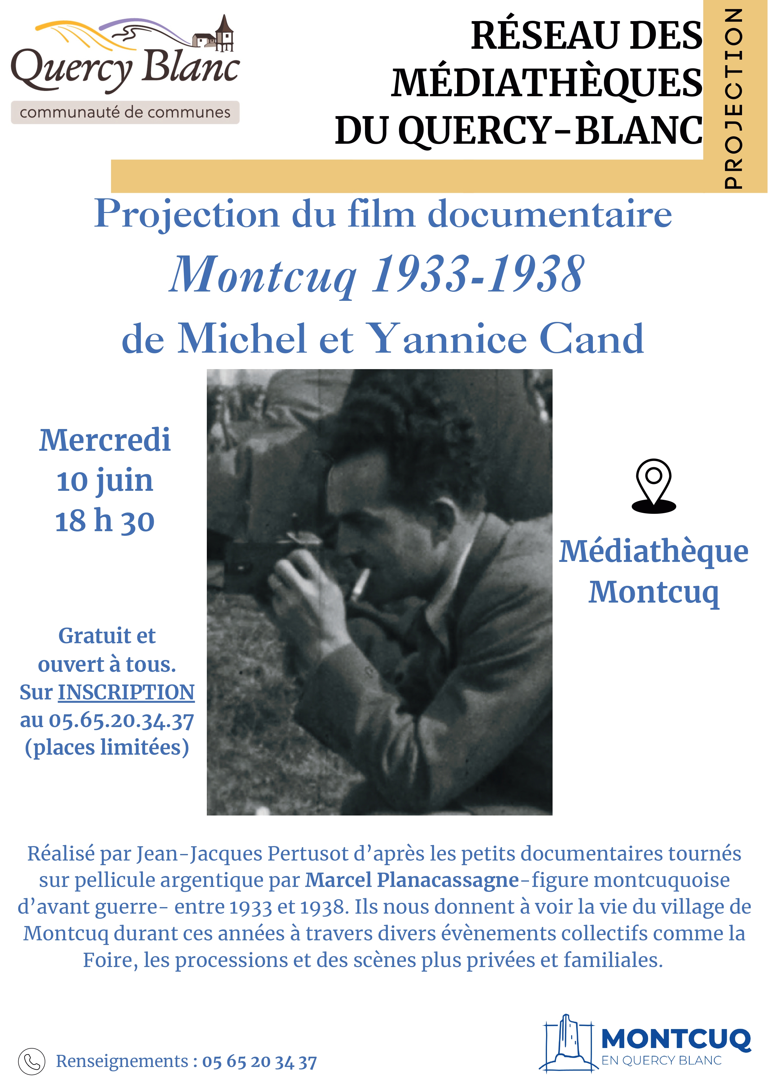 Projection du film documentaire "Montcuq 1933-1938"