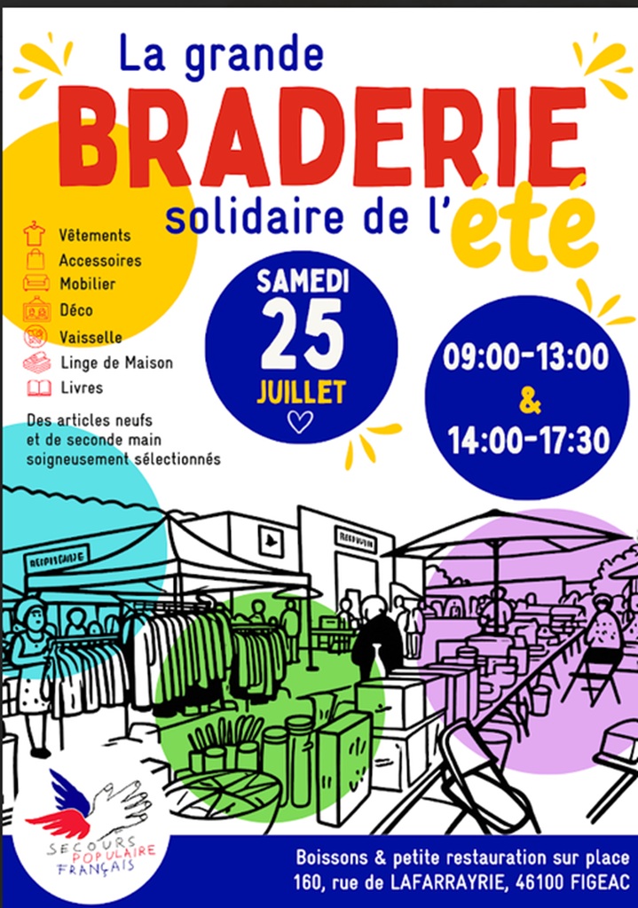 Grande braderie solidaire de l'été du Secours Populaire