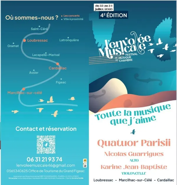 Festival « l’Envolée Musicale», Quatuor Parisii à Cardaillac