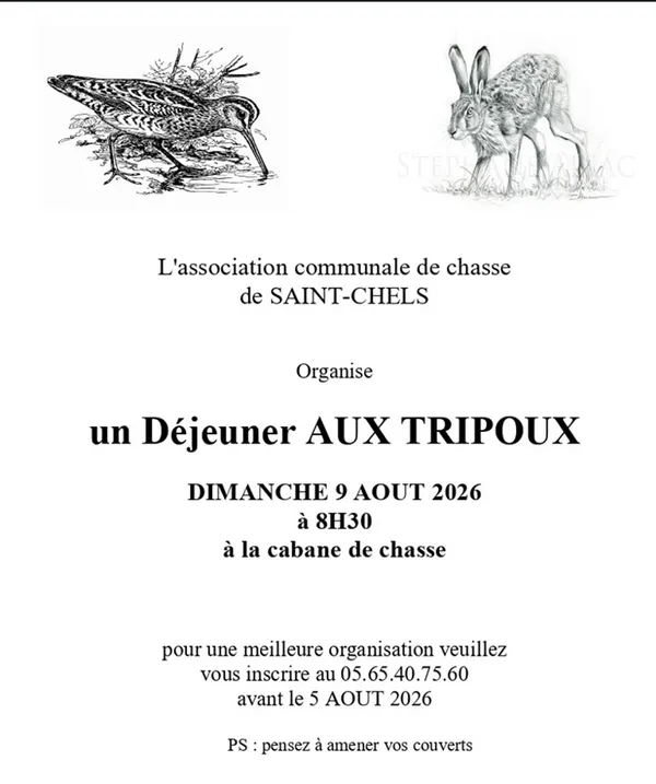 Déjeuner aux tripoux à Saint Chels