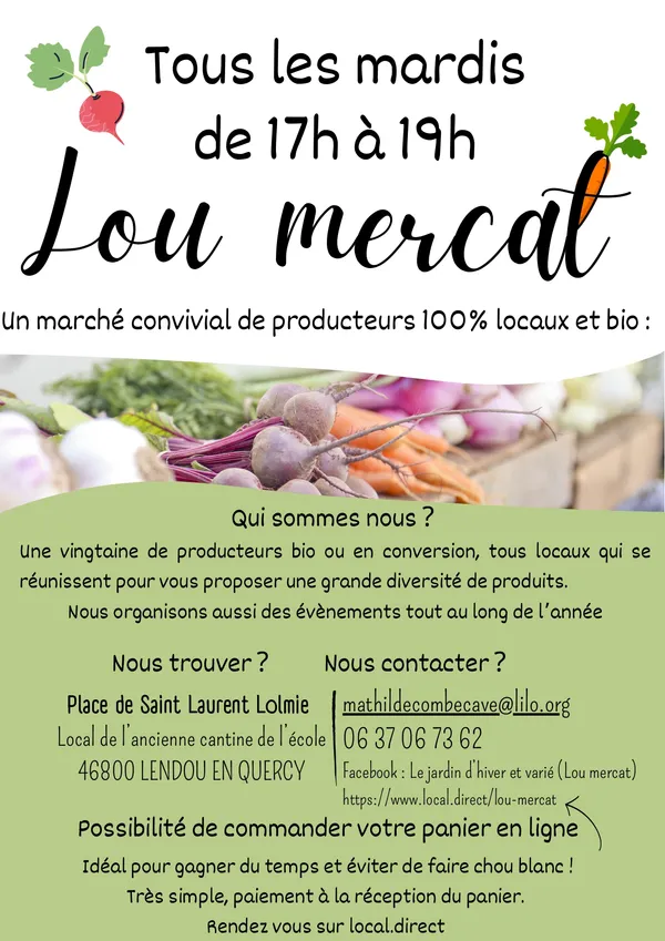Marché bio à Saint-Laurent-Lolmie