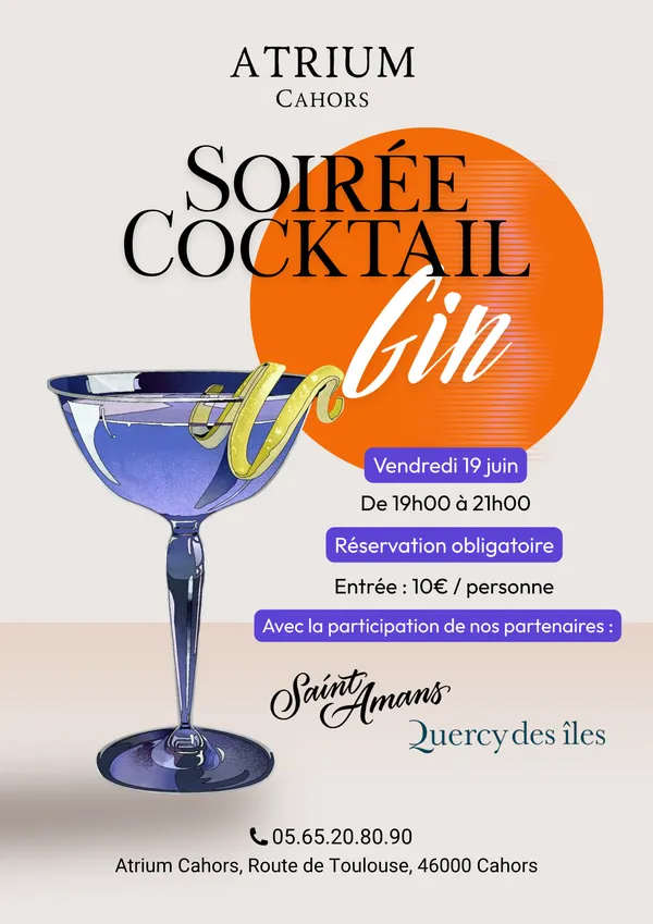 Soirée Gin et Cocktails à l'Atrium