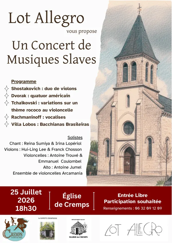 Concert Lot Allegro à Cremps : concert de musiques slaves
