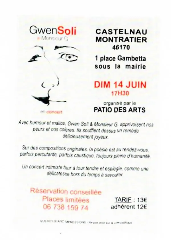 Concert : Gwen Soli & Monsieur G à Castelnau-Montratier