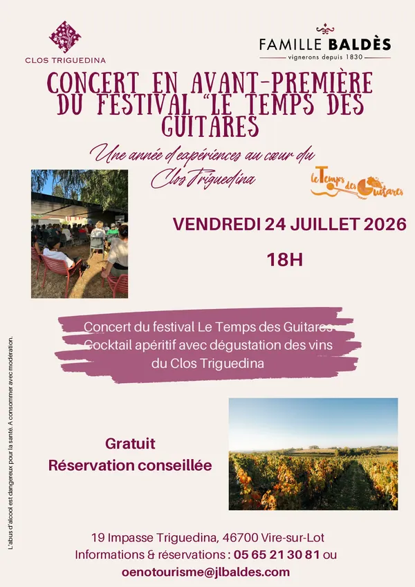 Concert en avant-première du festival international Le Temps des Guitares
