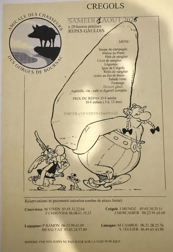 Repas gaulois des chasseurs