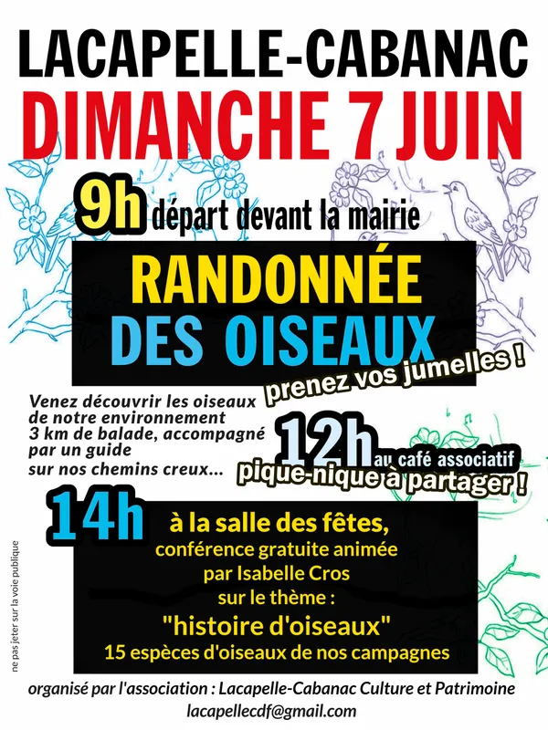 Randonnée des oiseaux à Lacapelle-Cabanac