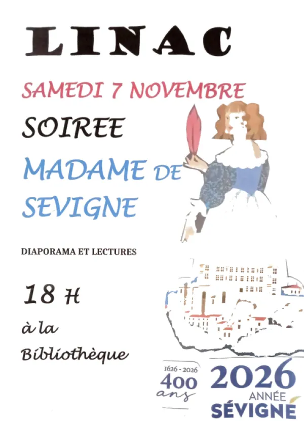 Soirée lecture "Madame de Sévigné" à Linac