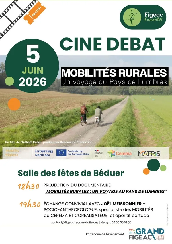 Ciné débat à Béduer : Mobilités rurales, un voyage au Pays de Lumbres