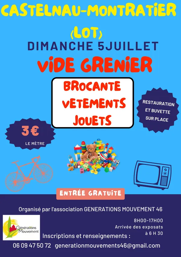 Vide-greniers, brocante, vêtements et jouets