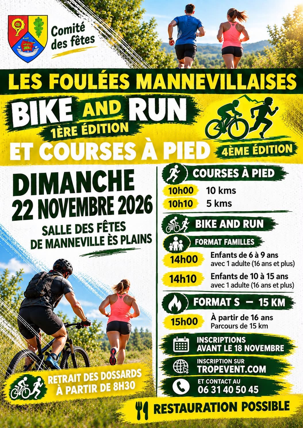 Les Foulés mannevillaises Bike & Run / course à pied