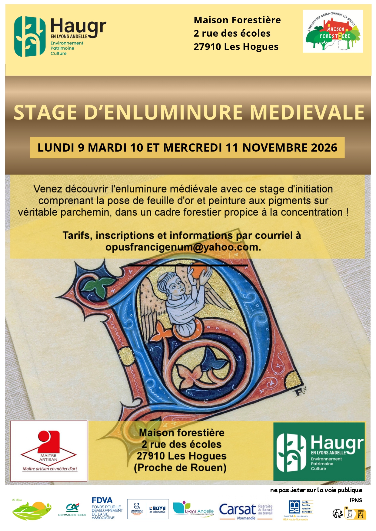 Stage d'enluminure médiévale