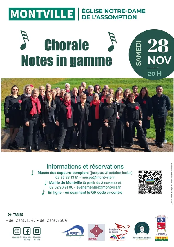 Chorale à Montville : Notes in gamme