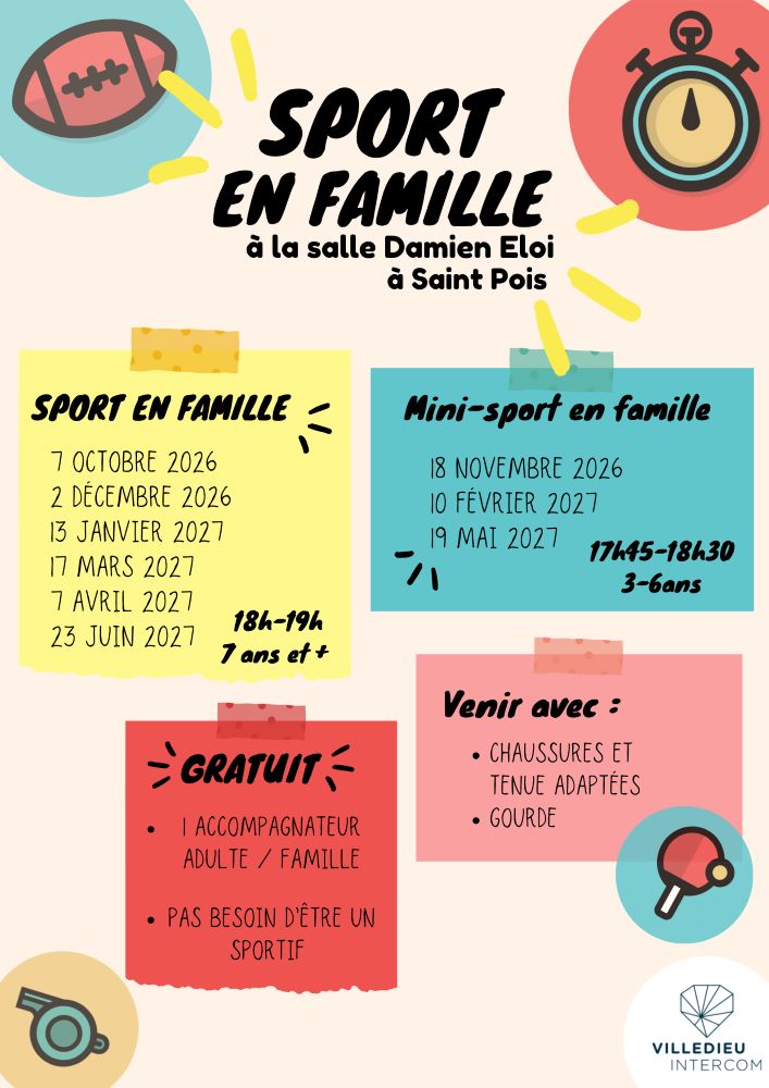 Sport en famille avec l'accueil de loisirs Villedieu Intercom