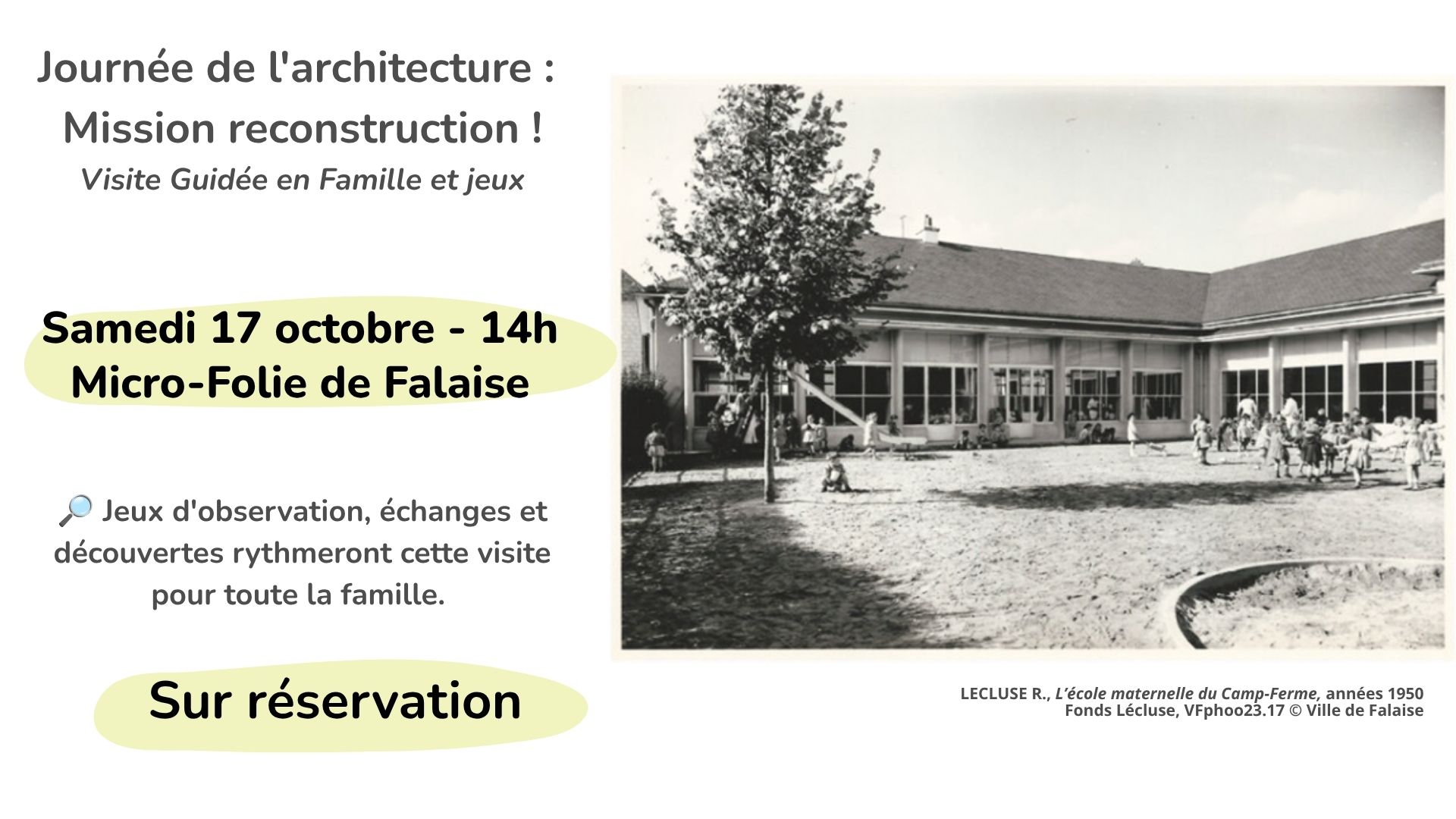 Ateliers-Conférences : Journée de l'architecture | Mission reconstruction !