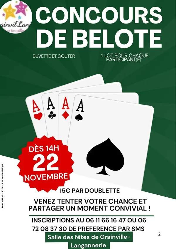 Concours de belote à Grainville-Langannerie