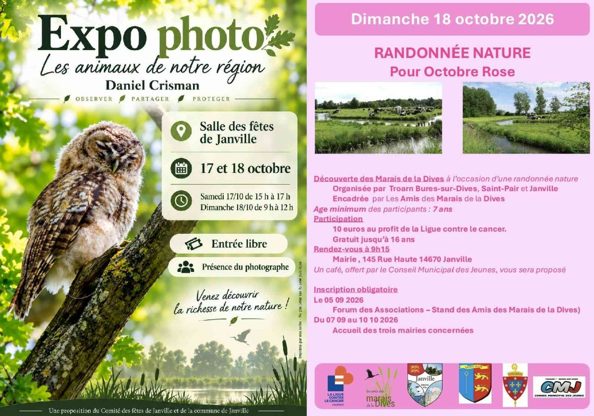 Exposition photo : "Les animaux de notre région"et randonnée nature