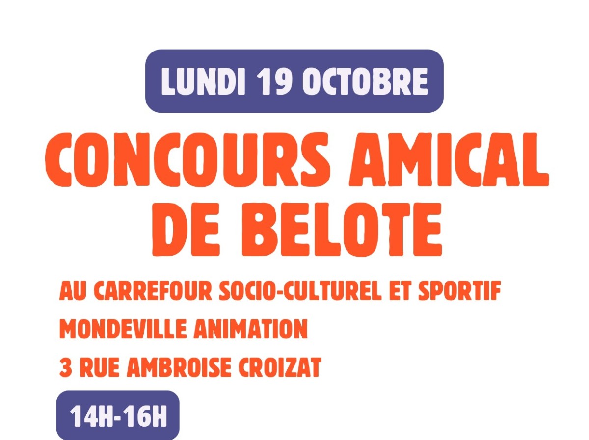 Après-midi jeux - Concours amicale de belote