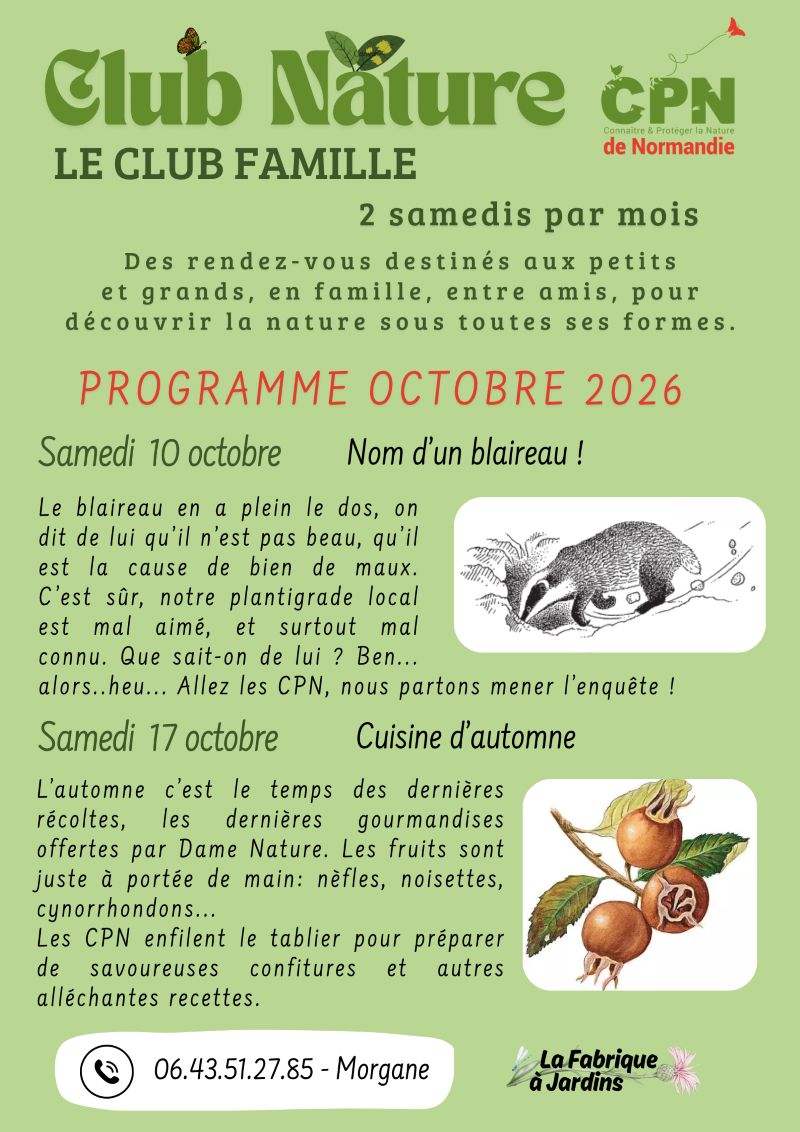 Club Nature en Famille : Nom d'un blaireau