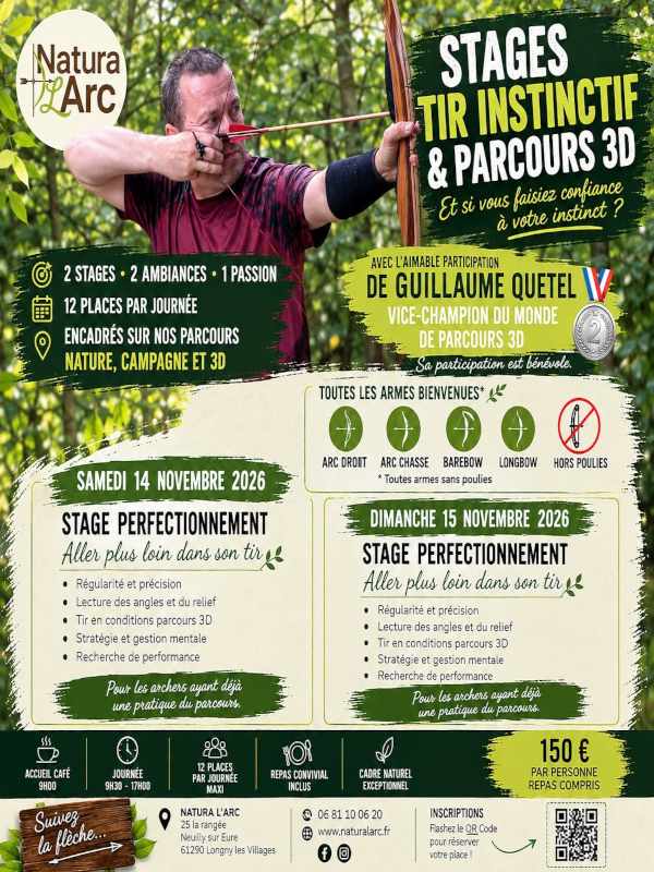 Stages de Tirs instinctif & parcours 3D