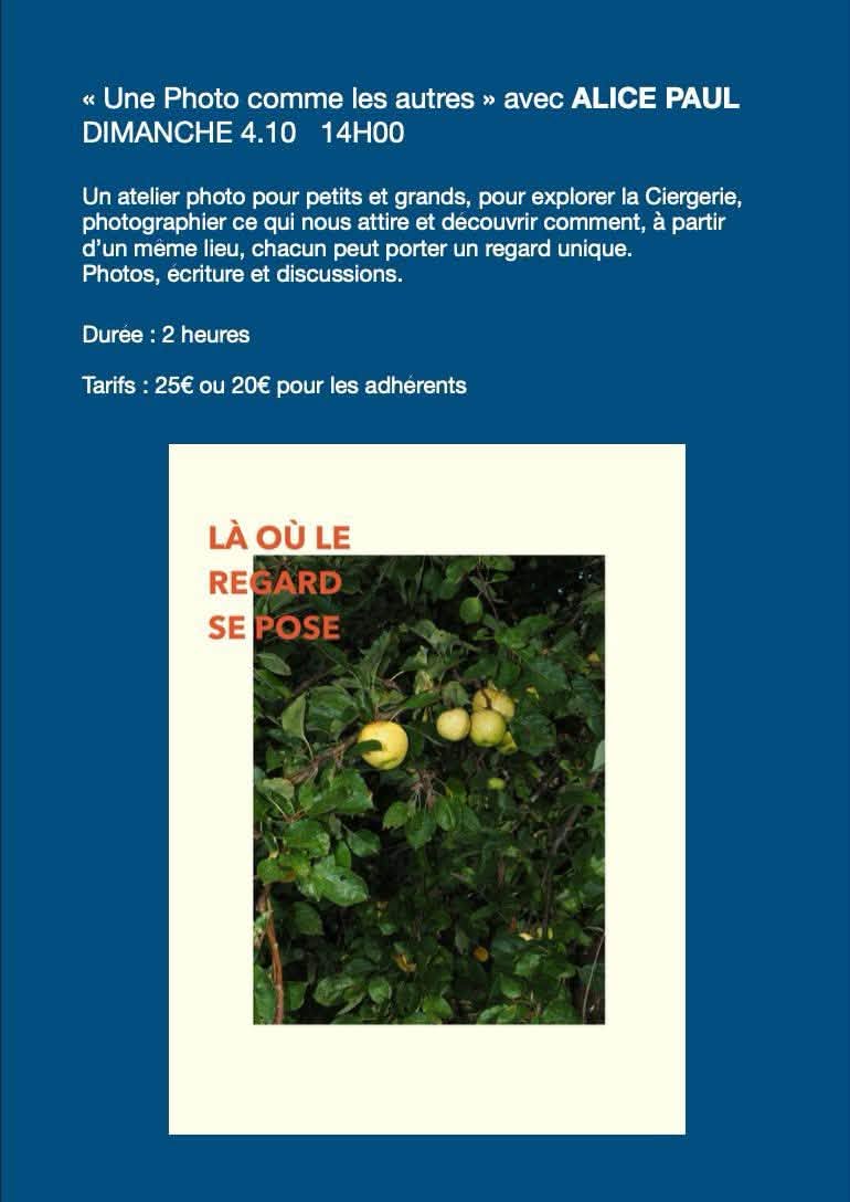 Atelier - Une photo comme les autres