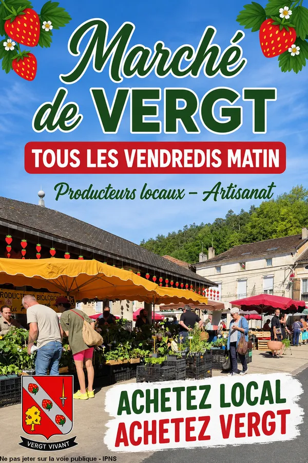 Marché hebdomadaire du vendredi à Vergt