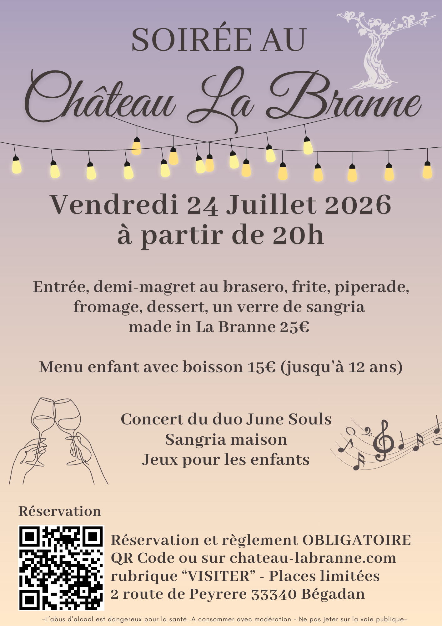 Soirée festive au Château La Branne