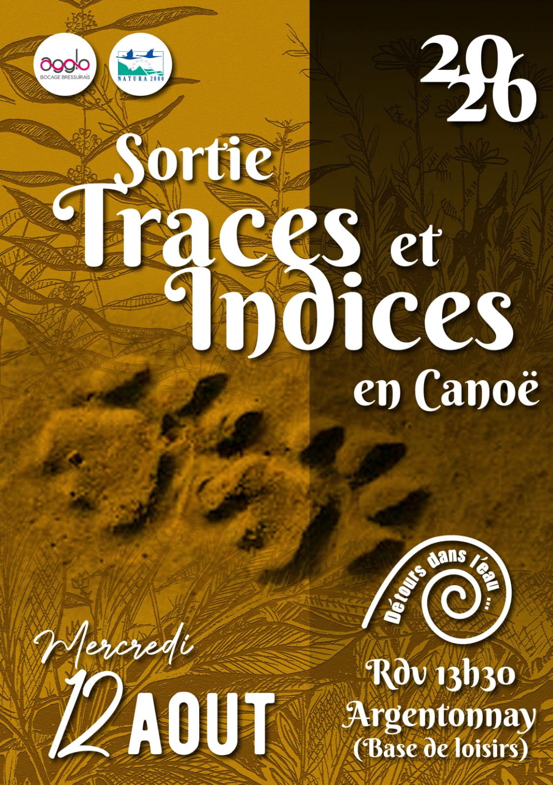 Sortie nature - Canoë, traces et indices sur l'Argenton