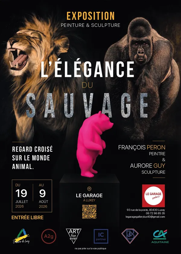 EXPOSITION au Garage gallery Luxey, Aurore GUY, sculptrice et François PERON, peintrençois PERON Claire HAREL