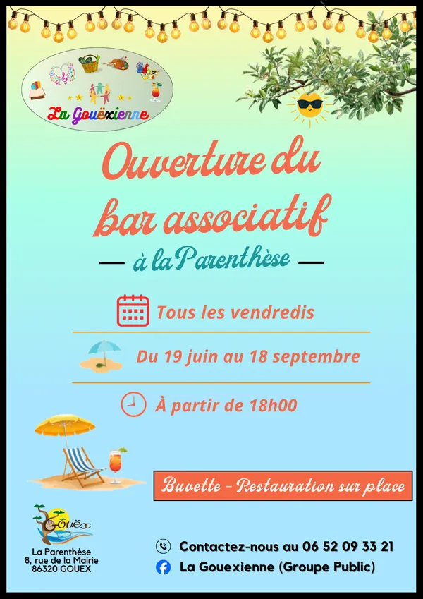 OUVERTURE DU BAR ASSOCIATIF
